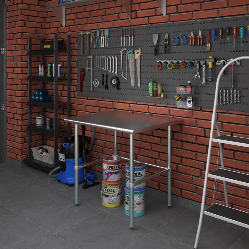 Amgood Stainless Steel Open Base Work Table