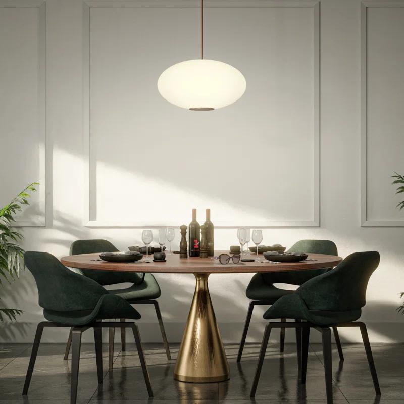 Illusion Dimmable LED Pendant With Oval Shaped Glass Shade, Adjustable Color Temperature