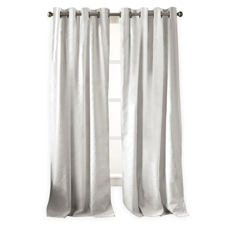 DKNY Chrysanthemum Solid Color Grommet Curtain Panel Pair (Set of 2)