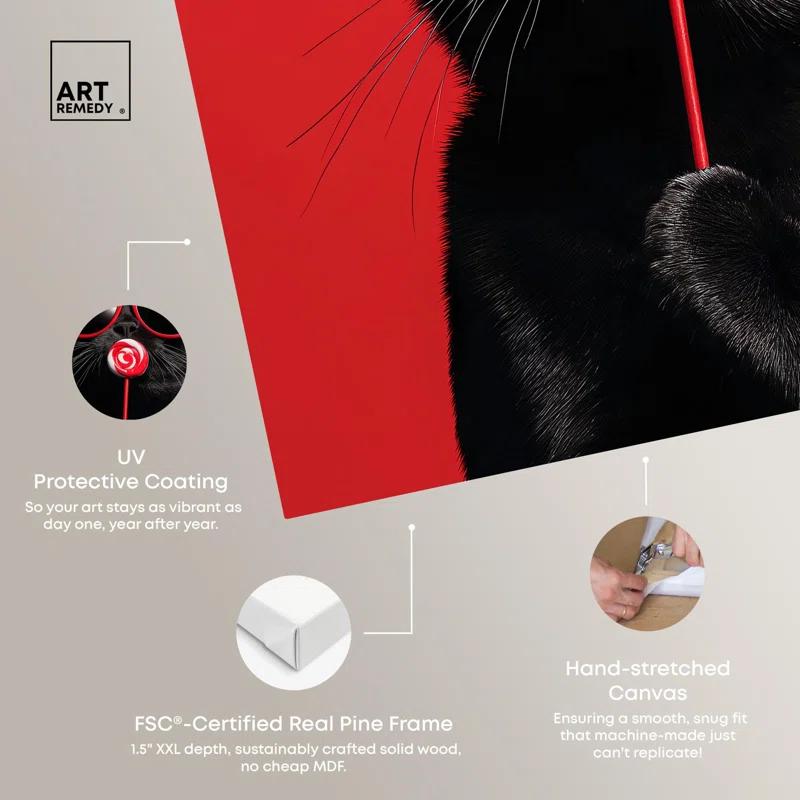 Art Remedy Candy Coated Coolness Canvas Cute Cat Art Prints by Art Remedy