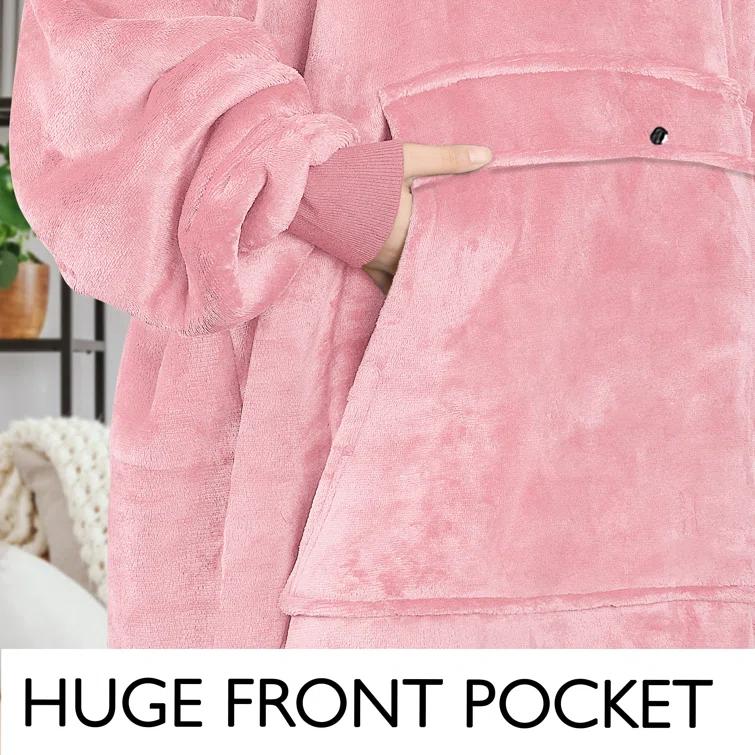 Catalonia Full Body Blanket Hoodie Sweatshirt, Extra Long Oversized Comfortable Sherpa Lounging Pullover & Reviews | Wayfair