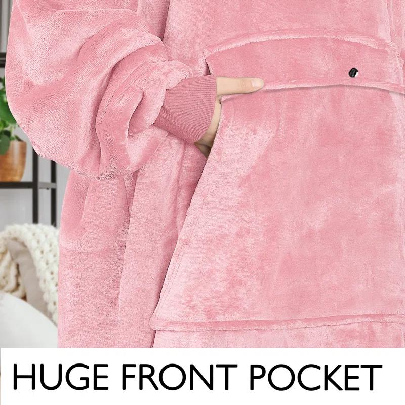 Catalonia Full Body Blanket Hoodie Sweatshirt, Extra Long Oversized Comfortable Sherpa Lounging Pullover & Reviews | Wayfair