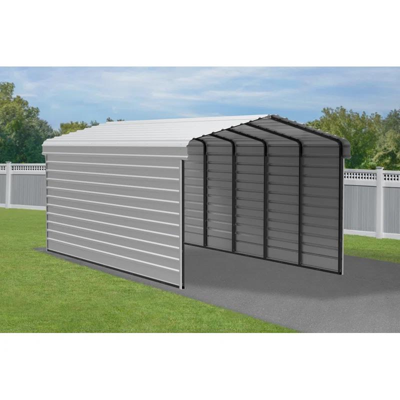 Arrow Arrow Steel Carport with 2 Side Wall Kits, 12x24x09