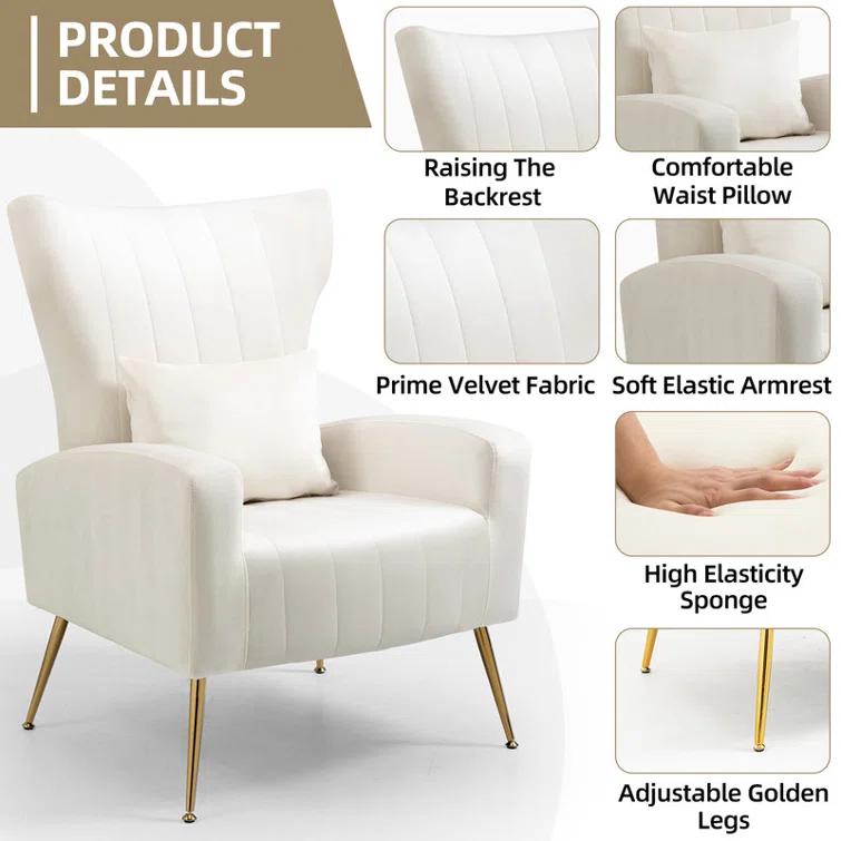 Mercer41 Upholstered Velvet Armchair (Set of 2)