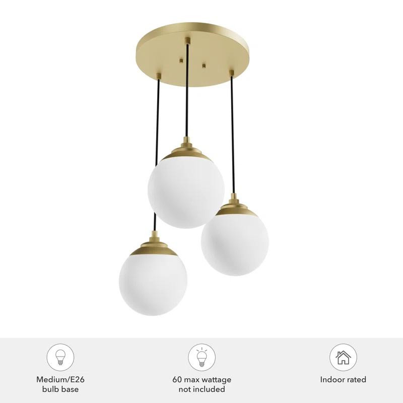 Hunter Fan Hepburn 3 - Light Cluster Globe Pendant