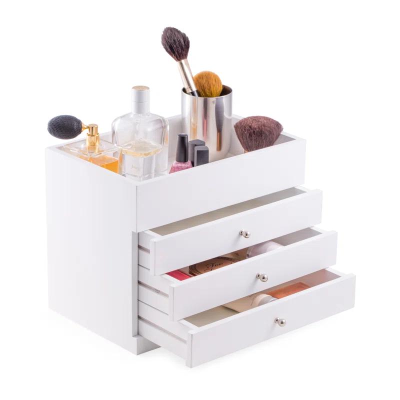 Bey-Berk Wood Makeup Organizer