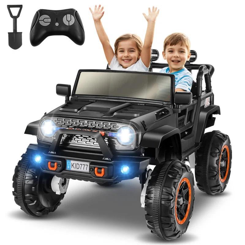 Ancheer 24V Real 2 Seater Ride On Toys Electric SUV Jeep Car With Remote Control,2WD/4WD Switchable, 4X100W Motor, Bluetooth, Music, USB, Lights