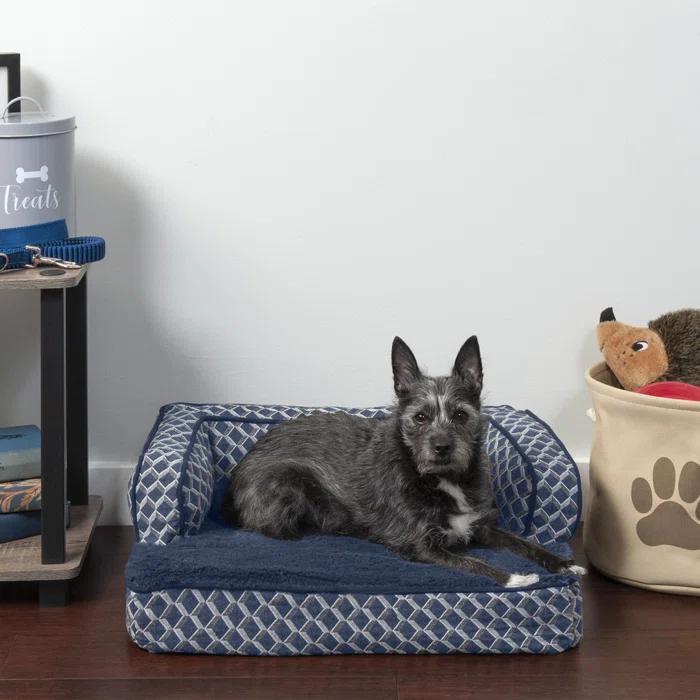FurHaven Plush & Diamond Décor Comfy Couch Pet Bed