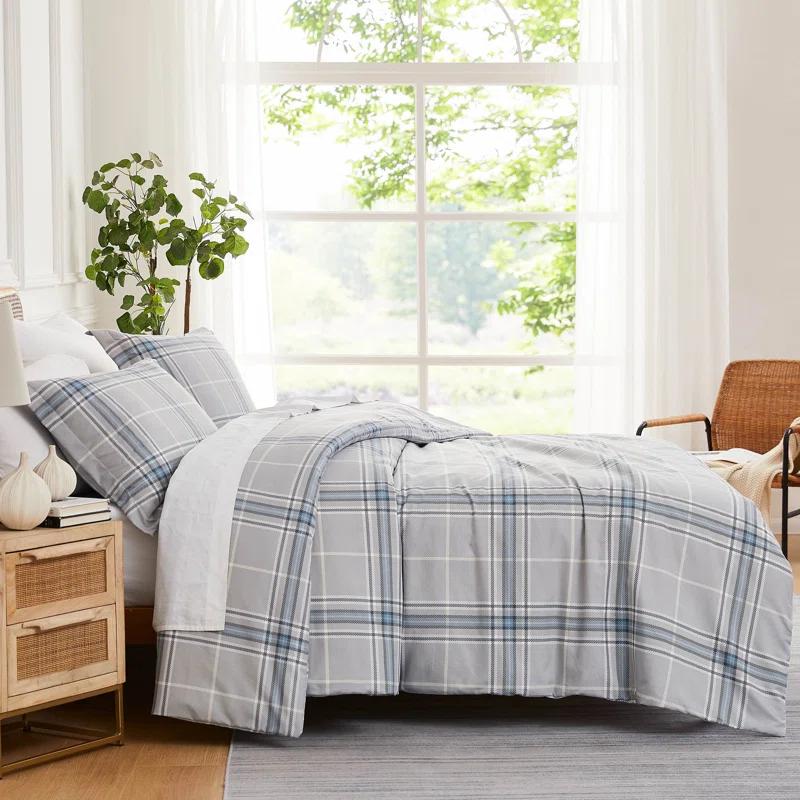 SouthShore Fine Linens Vilano Plaid Oversized Microfiber Duvet Cover Set by Southshore Fine linens