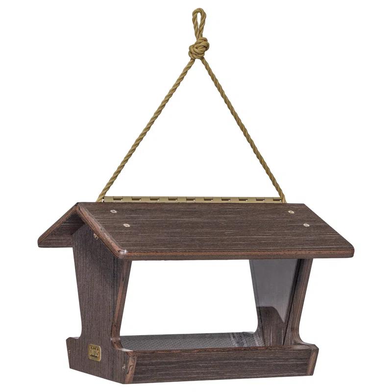 Birds Choice Hopper Bird Feeder Spruce Creek Collection in Brazilian Walnut Recycled Plastic