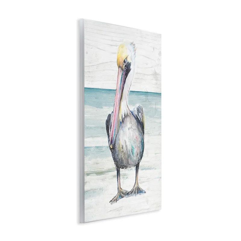 Stupell Industries " Pelican Bird Standing Beach Sand Grain Pattern " by Patricia Pinto