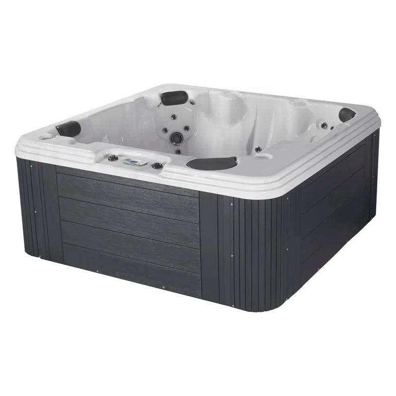 Aqualife® by Strong Spas® Annapolis™ 6-Person 50-Jet Lounger Hot Tub Spa with 2 Pumps, LED Lighting, Stainless Steel Heater and Ozonator, Insulated Cover Included