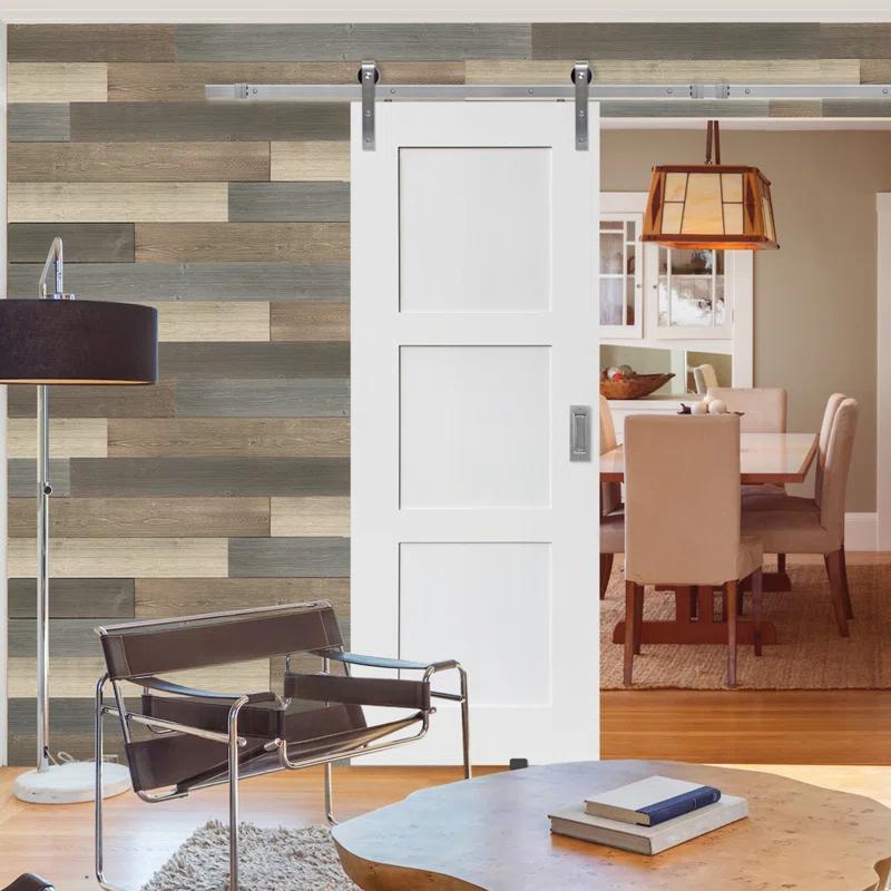 Barndoorz Solid + Manufactured Wood Matte without Installation Hardware Kit Barn Door