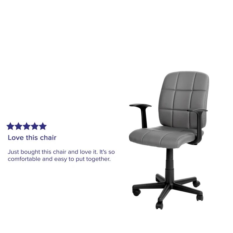 ColorLife Bonavant Mid-Back Quilted Vinyl Swivel Task Office Chair