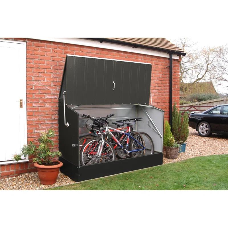 6.4 ft. W x 3 ft. D Metal Horizontal Bike Shed