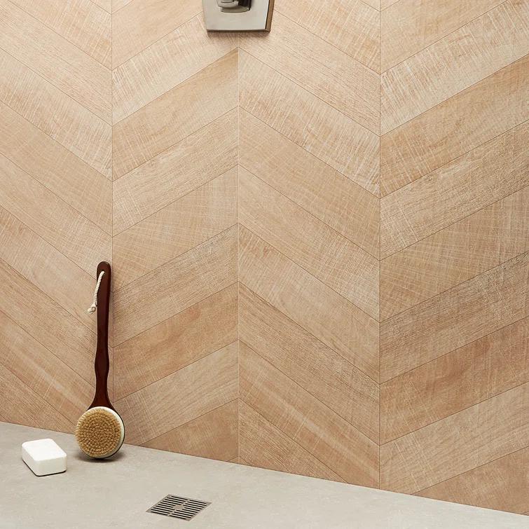 Auburn Chevron 24 in. x 48 in. Matte Porcelain Floor and Wall Tile (15.49 Sq. Ft. / Case)