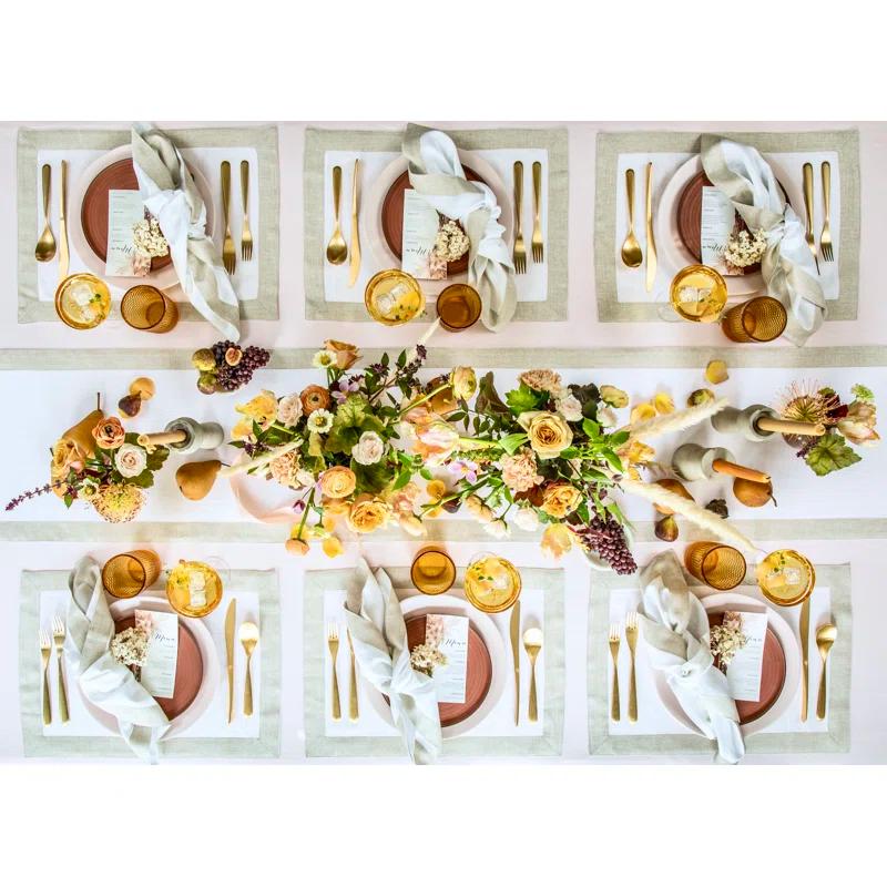 Solino Home Festive Edge Linen Table Runner