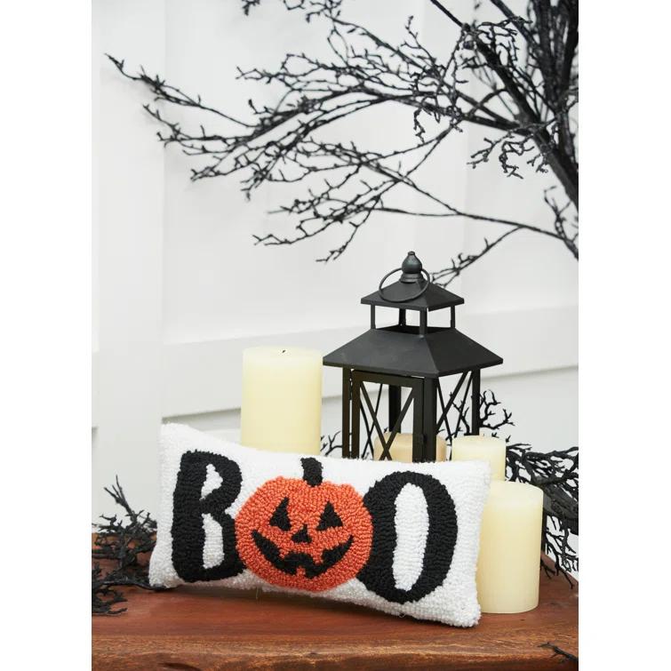 C&F Home 6" Boo Pumpkin Hooked Halloween Throw Pillow