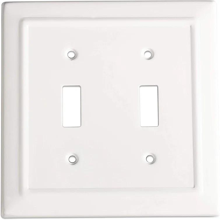 Monarch Abode Architectural 2 - Gang Toggle Light Switch Standard Wall Plate (Set of 2)
