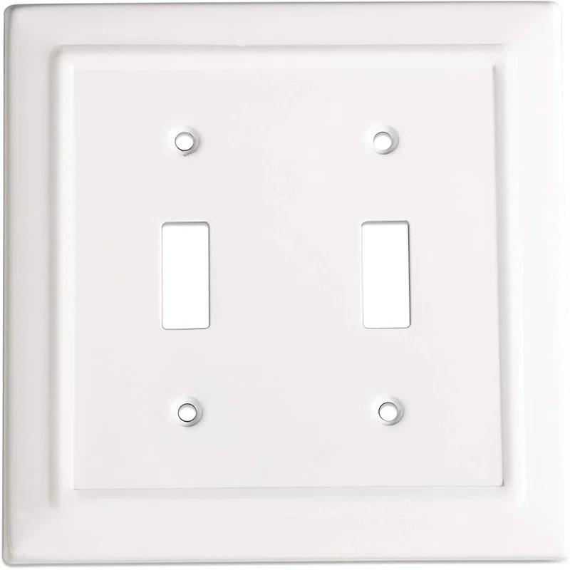 Monarch Abode Architectural 2 - Gang Toggle Light Switch Standard Wall Plate (Set of 2)