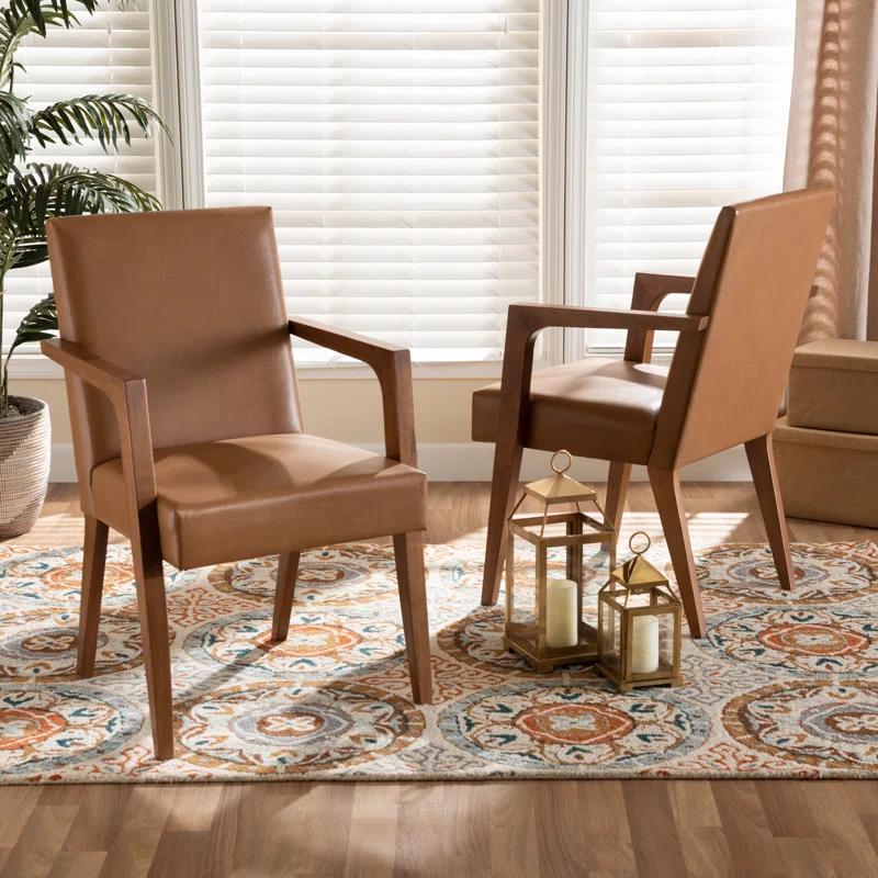 George Oliver Aneurin Faux Leather Armchair (Set of 2)