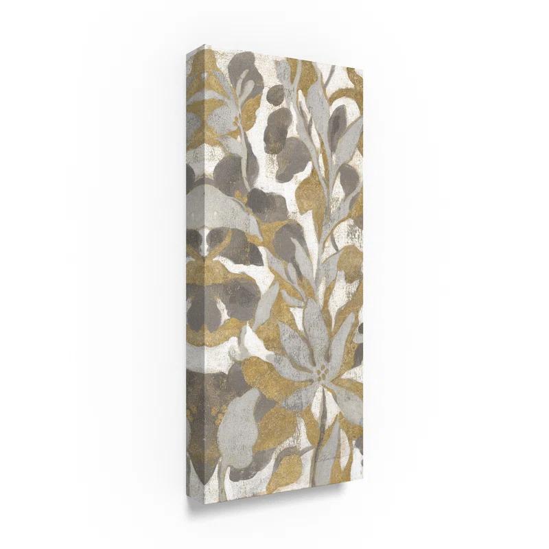 Trademark Fine Art " Painted Tropical Screen I Gray Gold Crop " by Silvia Vassileva