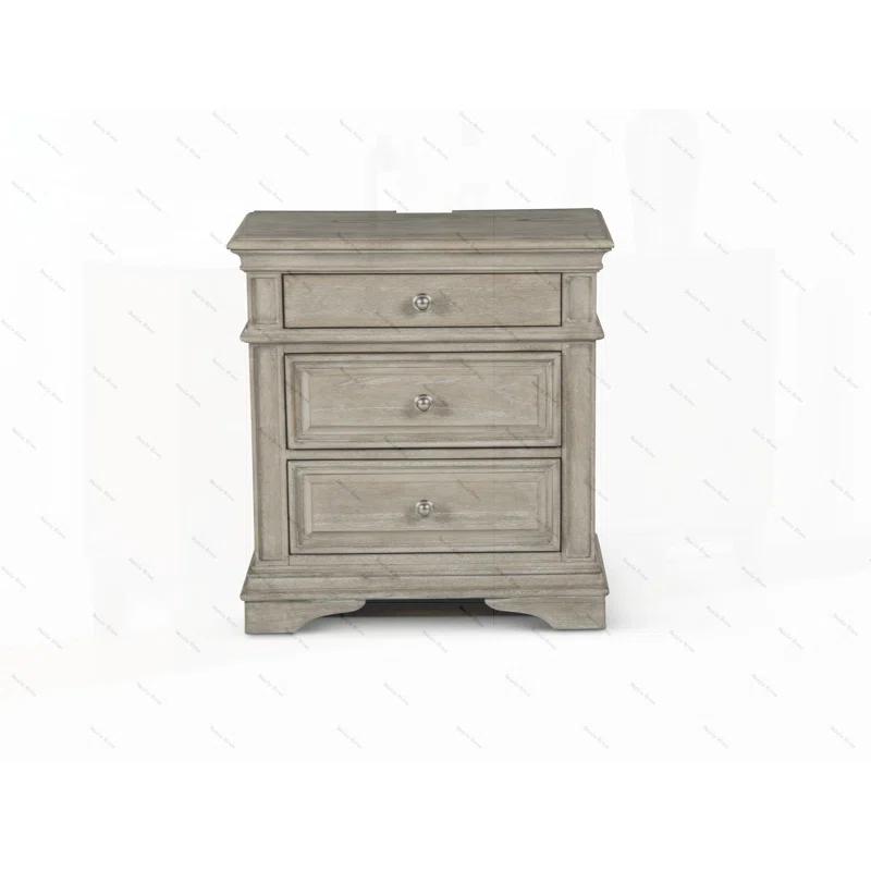 One Allium Way® Highland Park - Nightstand With USB - Waxed Driftwood