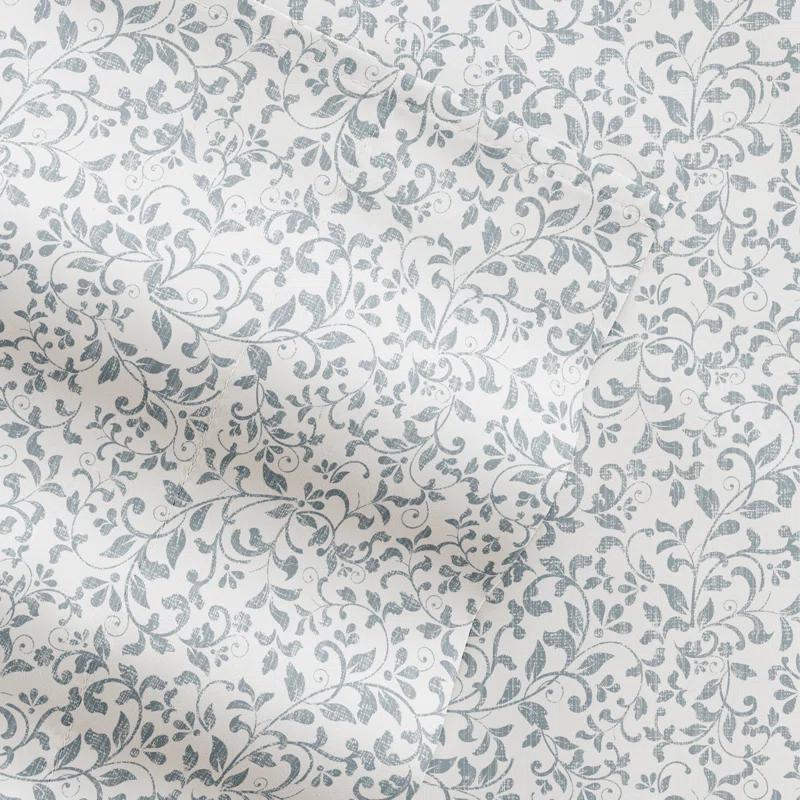 4 Piece Sheet Set Patterned Microfiber Ultra Soft Bedding in Floral Dream