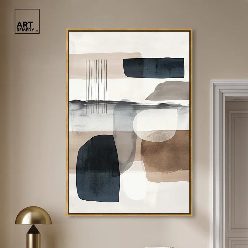 Art Remedy Shapes Abstracts " Layers Of Depth " by Art Remedy on Canvas