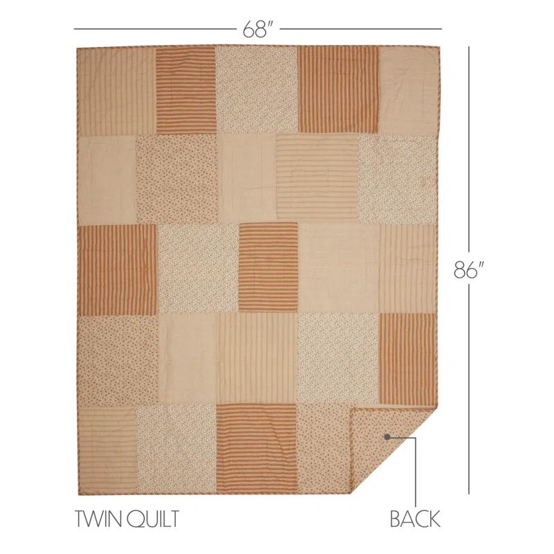 VHC Brands Farmhouse / Country Cotton Twill Patchwork Quilt