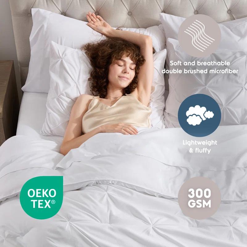Nestl Bed-in-A-Bag Pleated Comforter Set with Bed Sheets