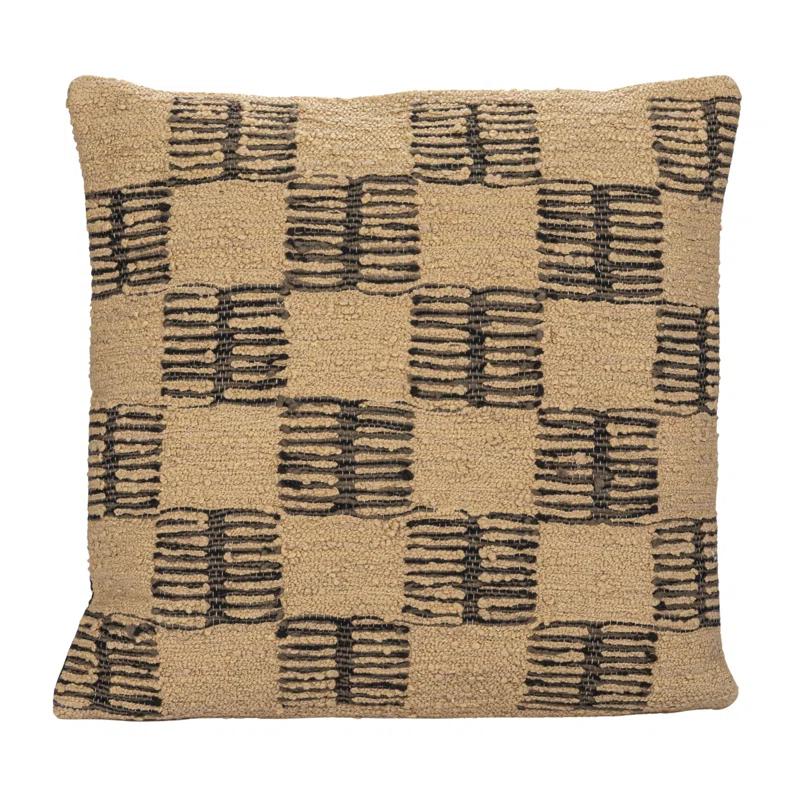 Secret Garden Checkered Reversible Throw Pillow