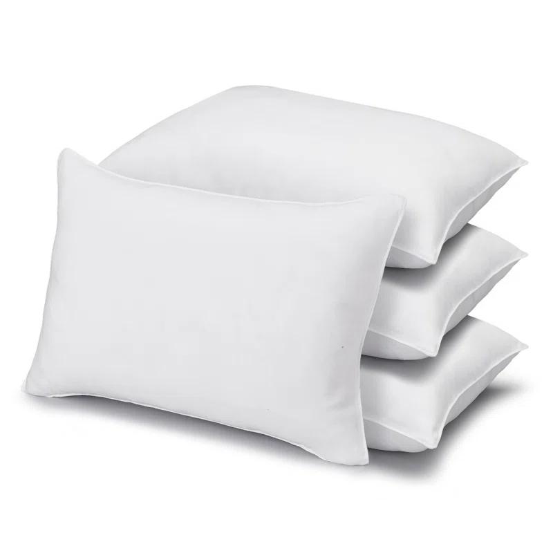 Ella Jayne Home Exquisite Hotel Soft Plush Gel Fiber Filled Allergy Resistant Stomach Sleeper Pillow (Set of 4)
