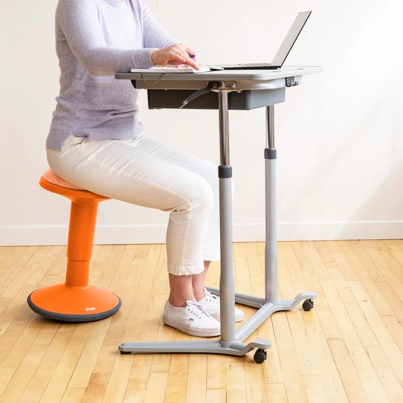 ECR4Kids ECR4Kids Sitwell Wobble Stool with Cushion, Adjustable Height, Active Seating
