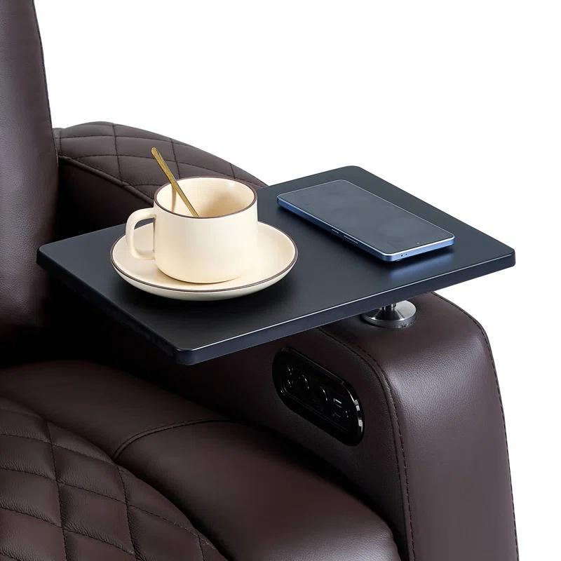 Ivy Bronx Ivy Bronx Leather Home Theater Seating Dual Power Movie Theater Chairs Theater Recliner Sofa