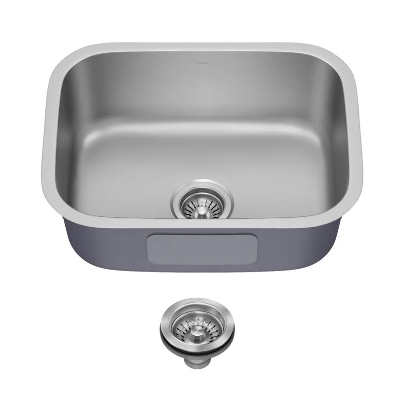 KRAUS Premier 16 Gauge Undermount Single Bowl Stainless Steel Kitchen Sink