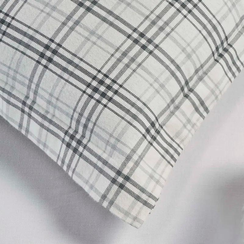 Superior Plaid Flannel Cotton Classic Modern Farmhouse Duvet Cover Set