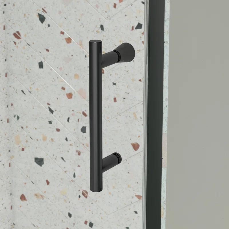 38-42" W x 71" H Flush Glass Shower Door Reversible Installation
