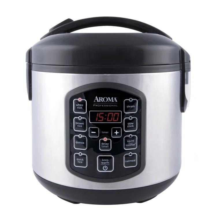 Aroma AROMA Professional Digital Rice Cooker, Multicooker, 4-Cup (Uncooked) / 8-Cup (Cooked), 2 Qt, Stainless Steel Exterior