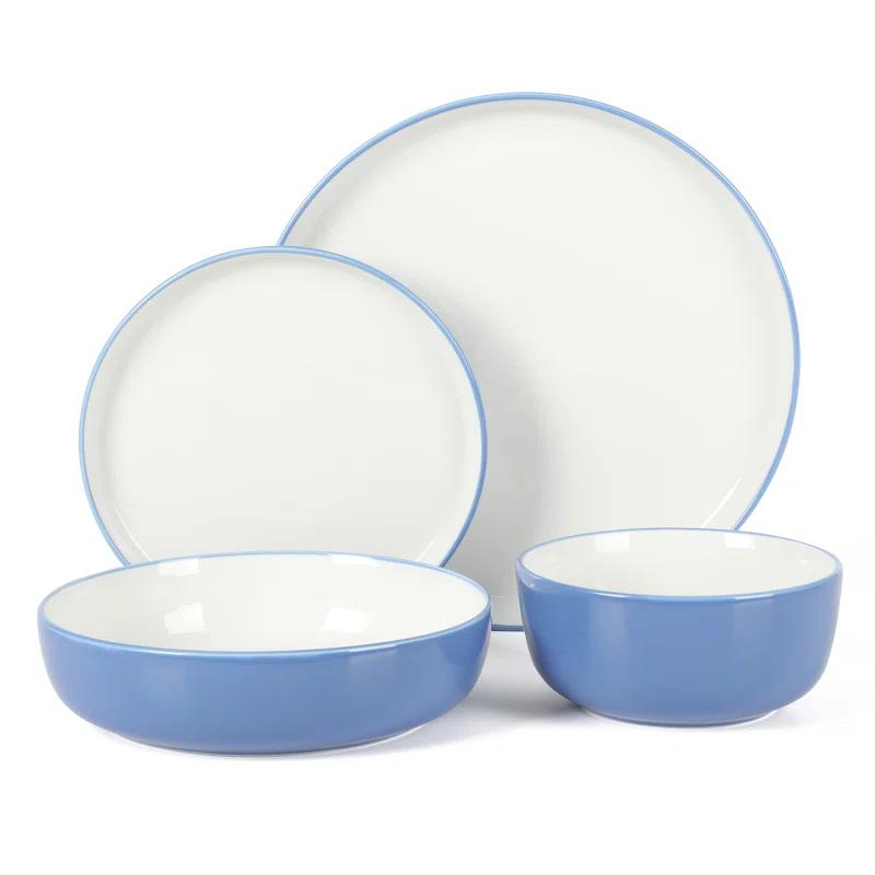 Sur La Table Kitchen Essentials Dinner Theatre 16 Piece Porcelain China Dinnerware Set - Service for 4