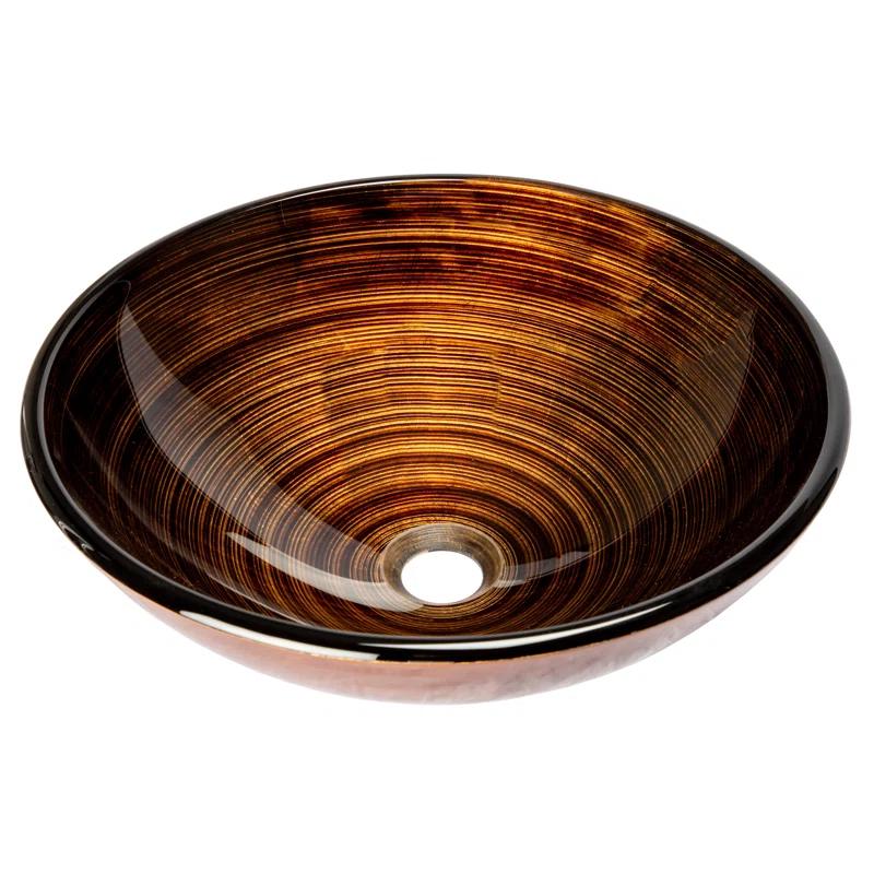 Eden Bath EB_GS72 Eden Bath 16.38'' Tempered Glass Circular Bathroom Sink