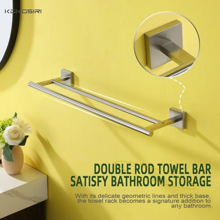 KOKOSIRI 20" Double Towel Bar Wall Mounted B5005BR-L20