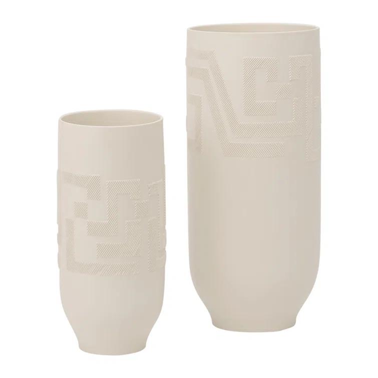 Global Views Chaco Vase-Matte White