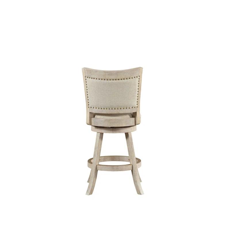Dovecove Falken Swivel Upholstered Counter Stool with Solid Wood Frame