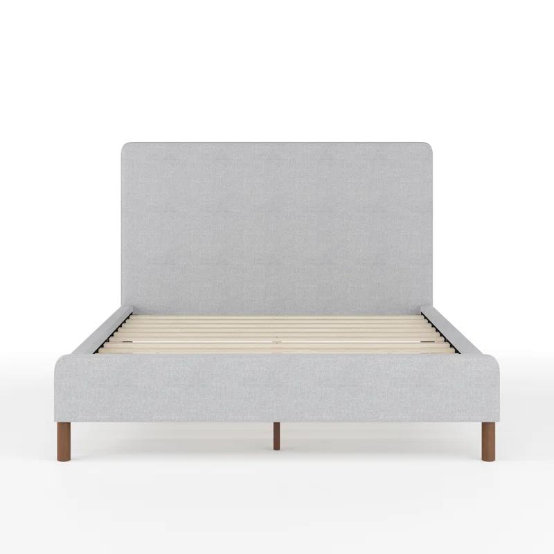 Martha Stewart Martha Stewart Britta Upholstered Platform Bed With Piped Detail Headboard