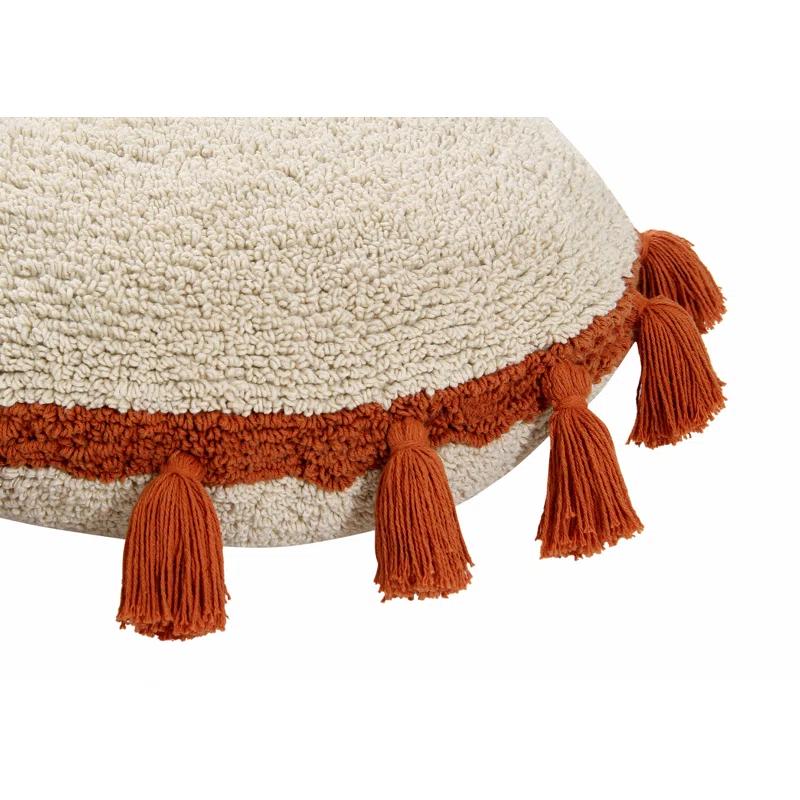 Lorena Canals Circle Tassels Cotton Blend Reversible Throw Pillow