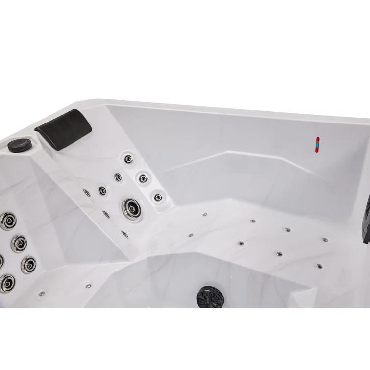 Luxury Spas Luxury Spas 240 Volt 5 Person Galley - Person 69 - Jet Acrylic Square Hot Tub With Ozonator In Cloud Gray