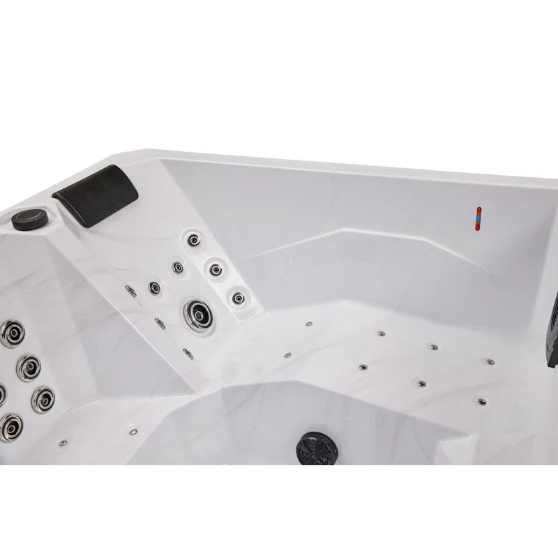 Luxury Spas Luxury Spas 240 Volt 5 Person Galley - Person 69 - Jet Acrylic Square Hot Tub With Ozonator In Cloud Gray