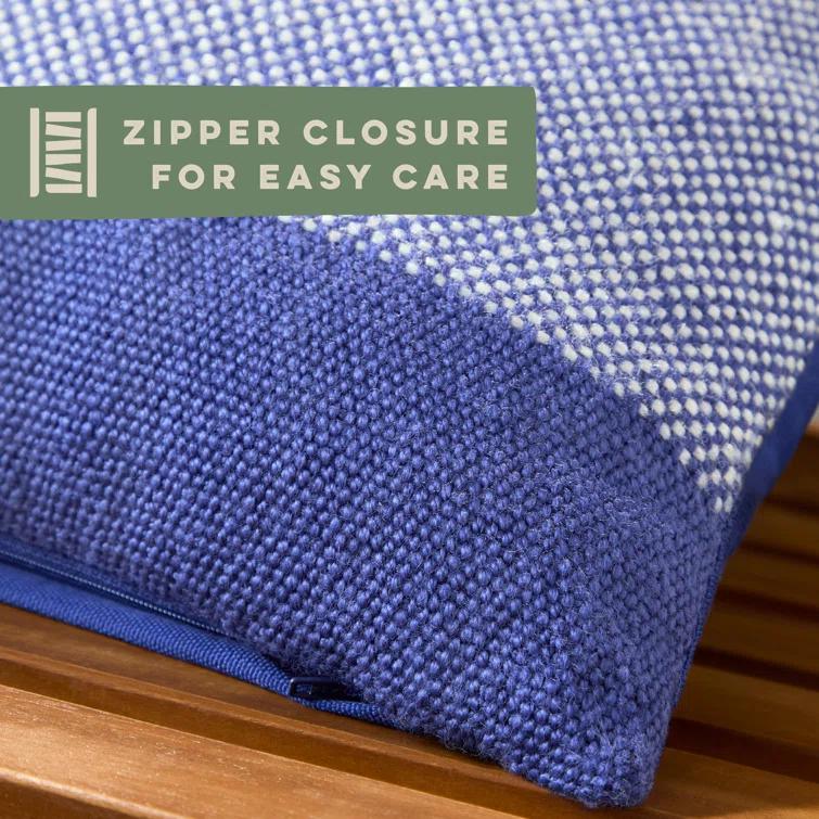 Town & Country Living TOWN & COUNTRY TERRA Alara Solid Border Indoor Outdoor Decorative Pillow 20"x20"