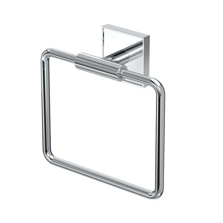 Gatco Mode Towel Ring | Wall Mounted 5.75" W Square Shape Towel Holder for Bathroom, Kitchen 5612